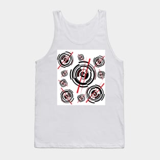 The geometry of sushi. Big in small. Red and black on white Tank Top